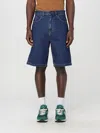 Carhartt Rear Logo-patch Denim Shorts In Blue