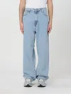 Carhartt Wide Leg Cotton Blend Denim Trousers In Hellblau