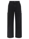 Carhartt Wide Leg Jeans With Side And Back Pockets In Black