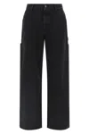 Carhartt Wide Leg Jeans With Side And Back Pockets In Black