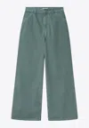 Carhartt Pine Silver Wide-leg Trousers With Belt Loops In Blue