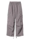 Carhartt Cargo Style Cotton Poplin Trousers In Gray