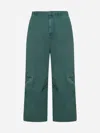 Carhartt Judd Hubbard Cotton Trousers In Duck Green Stone Dyed