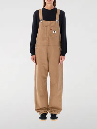 Carhartt Straight Fit Overall Adjustable Straps In Beige