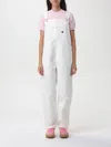 Carhartt White Norris Bib Denim Overalls In Weiss