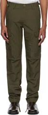Carhartt Khaki Aviation Cargo Pants In 6302 Cypress Rinsed