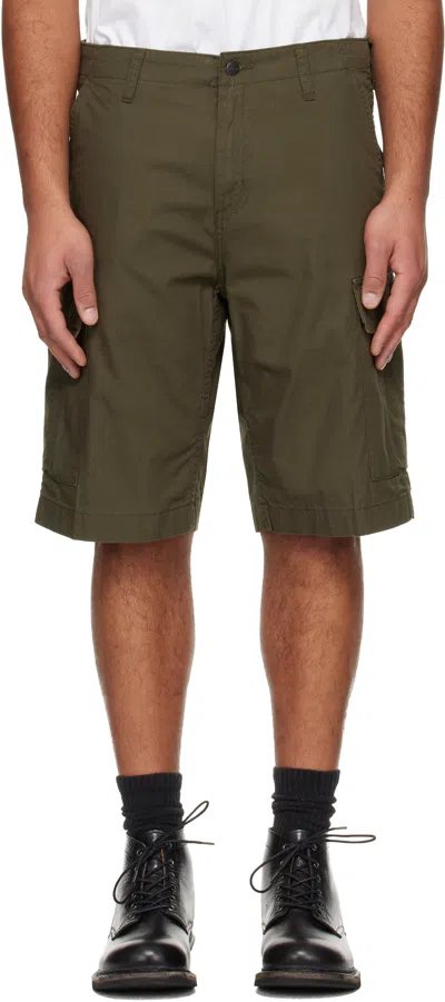 Carhartt Khaki Regular Cargo Shorts In Green
