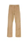 Carhartt Og Single Knee Printed Straight-leg Organic Cotton-canvas Trousers In Beige