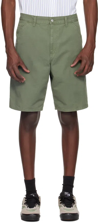 Carhartt Khaki Single Knee Shorts In 1yf Park
