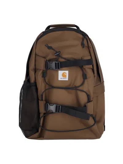 Carhartt Kickflip Logo-appliqué Backpack In Brown