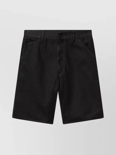 Carhartt Knee Short With Belt Loops And Multiple Pockets In Black