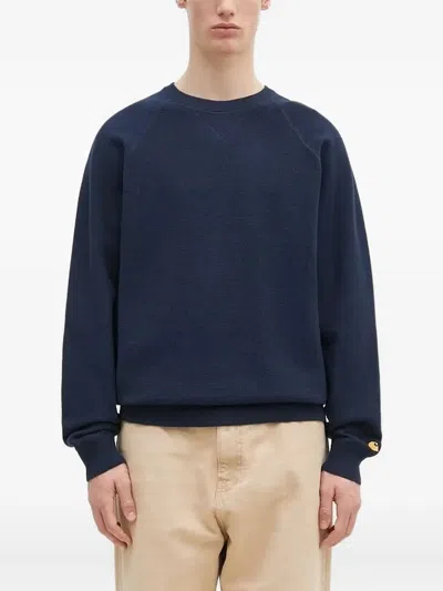 Carhartt Knitted Raglan-sleeves Sweater In Blue