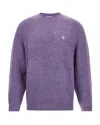 Carhartt Knitted Sweater With Soft Textured Fabric And Subtle Logo In Purple