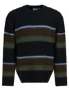 Carhartt Mens Sundling Palisander Merton Striped Knitted Jumper In Green