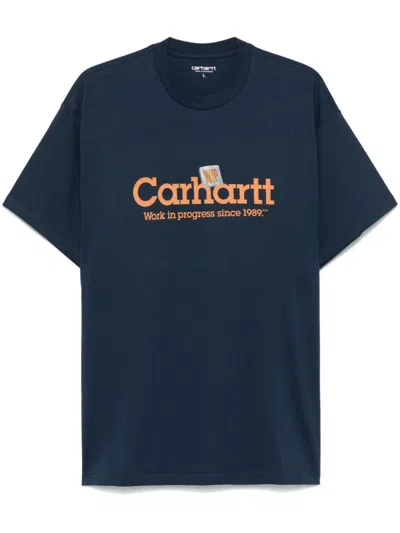 Carhartt Label Script T-shirt In Blue