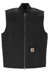 Carhartt Sleeveless Cotton Blend Vest With Front Pockets In Black