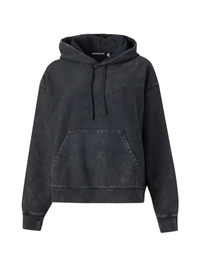 Carhartt Lambert Acid-wash Logo-embroidered Hoodie In Black