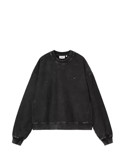 Carhartt Lambert Embroidered-logo Sweatshirt In Black