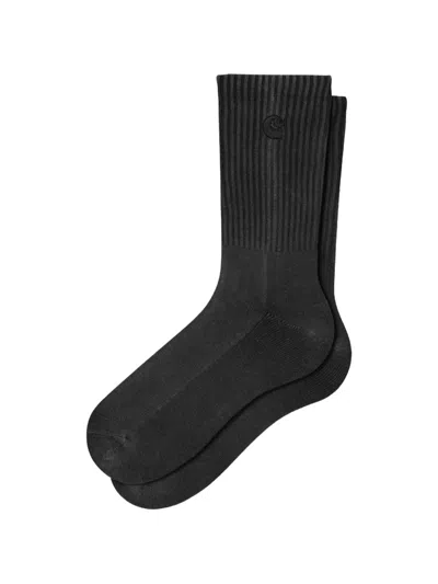 Carhartt Lambert Logo-embroidered Socks In Black