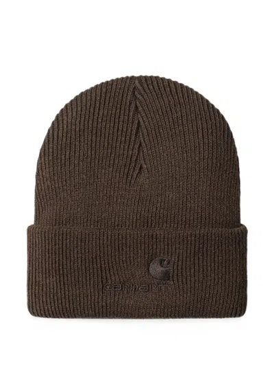 Carhartt Lambert Ribbed-knit Beanie Hat In Brown