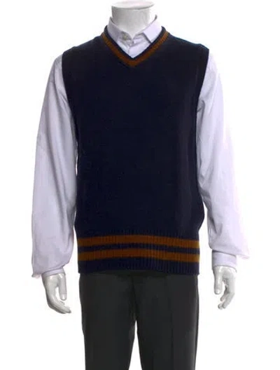 Pre-owned Carhartt Lambswool V-neck Sweater Vest In Black