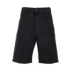 Carhartt Logo-patch Denim Cargo Shorts In Black
