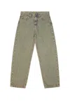 Carhartt Wip Melange Light Blue Denim Landon Pant In Green