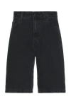 Carhartt Logo-patch Knee-length Bermuda Shorts In Black