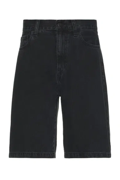 Carhartt Logo-patch Knee-length Bermuda Shorts In Black