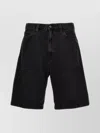 Carhartt Logo-patch Denim Cargo Shorts In Black