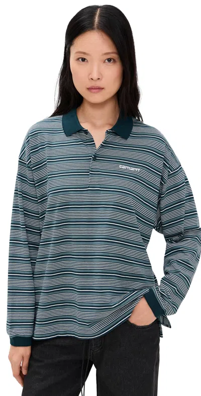 Carhartt Largo Polo T-shirt Largo Stripe/deep Lagoon In Multi