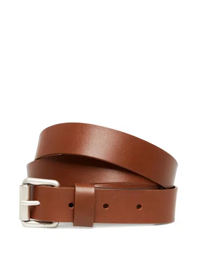 Carhartt Leather Rectangle-buckle Belt In Brown