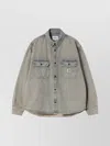 Carhartt Leather Shirt Jacket With Dual Chest Pockets In Gray