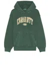 Carhartt Library Hooded Sweatshirt Kangaroo Pockets In Green