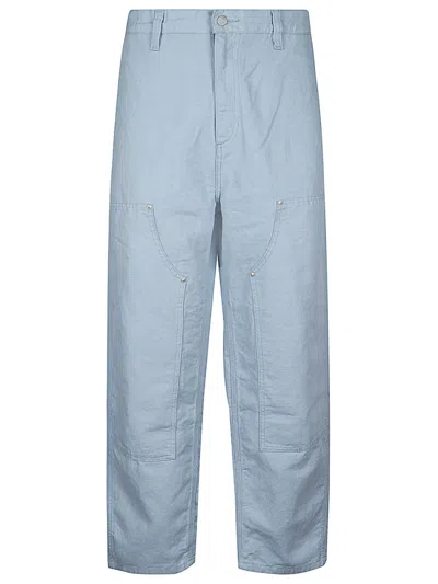 Carhartt Blue Double Knee Trousers In 1d5fh Piscine Faded