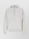Carhartt Melange Light Grey Cotton Blend Hooded Chase Sweat