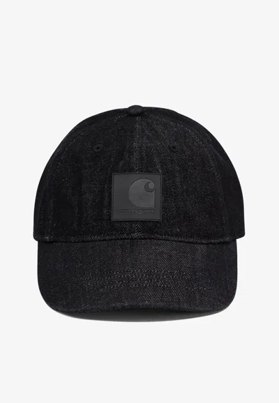 Carhartt Lincoln Denim Baseball Cap In Black