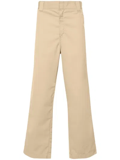 Carhartt Logo-appliqué Tapered Trousers In Neutrals