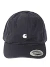 Carhartt Logo Baseball Cap In Coxx Dark Navy Wax