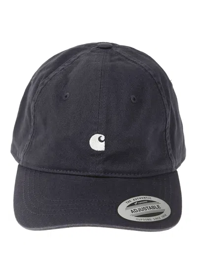 Carhartt Logo Baseball Cap In Coxx Dark Navy Wax