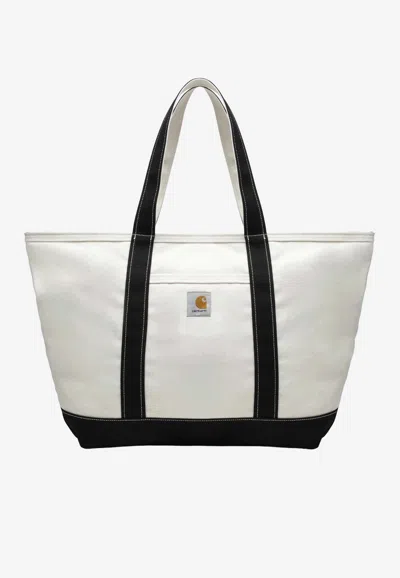 Carhartt Logo Beach Tote Bag In White