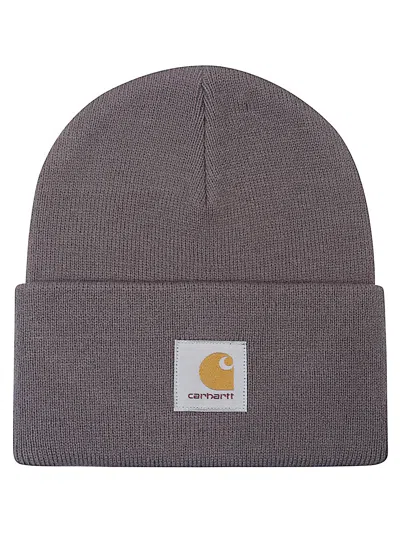 Carhartt Logo Beanie In Blue