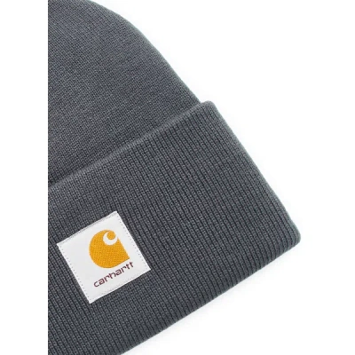 Carhartt Logo Beanie In Grey