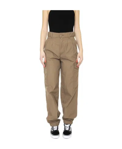 Carhartt Logo Casual Pants In Brown
