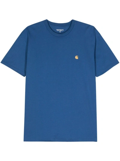 Carhartt Logo Cotton T-shirt In Blue