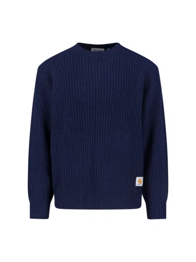 Carhartt Logo Crewneck Sweatshirt In Blue