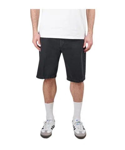 Carhartt Logo Denim Shorts In Black