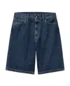 Carhartt Rear Logo-patch Denim Shorts In Blue