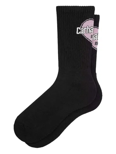 Carhartt Logo-detail Crew Socks In Black