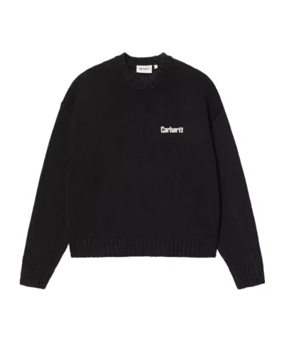 Carhartt Logo-detail Heart-print Sweater In Black
